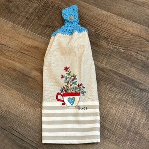 Homemade Crochet Decorative Towel‎ Flowers and Peace
